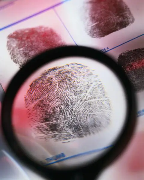 finger print under a magnifying glass