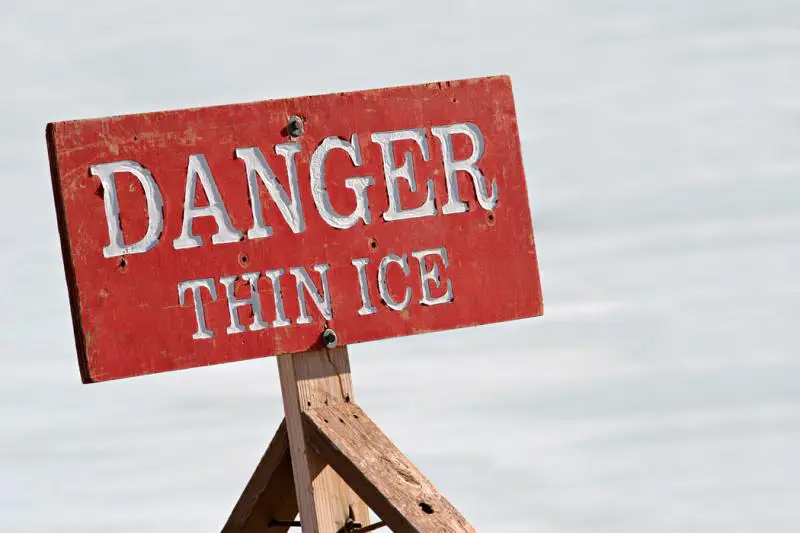 thin ice sign