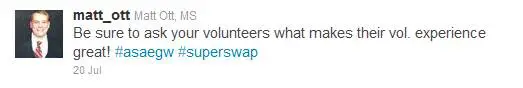 tweet on asking volunteers