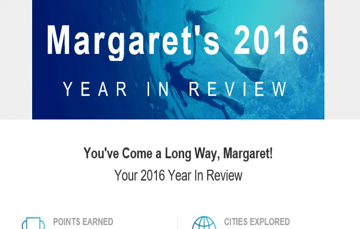 Marriott Rewards Year In Review email header
