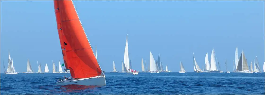 Sailing along - boat leads the race