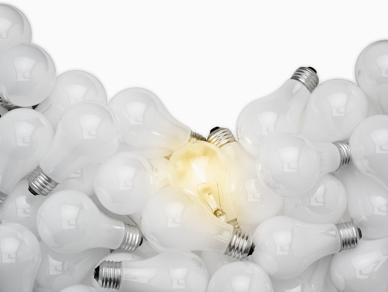 light bulbs with one lit - new ideas
